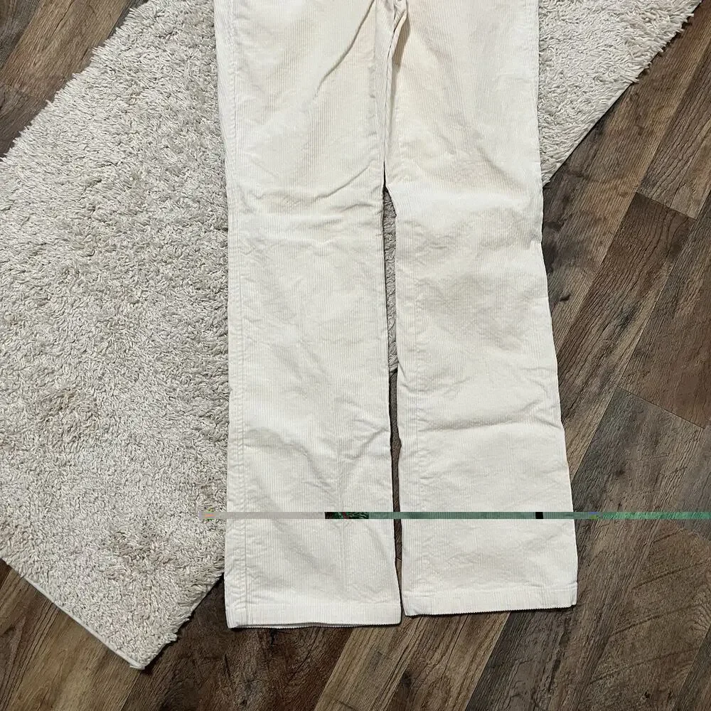 J.crew Size 2 Tall Cream Corduroy Flare Leg Mid-Rise Trouser Pants